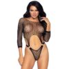 LEG AVENUE - BODY TANGA DE MANGA LARGA TALLA UNICA BLANCO