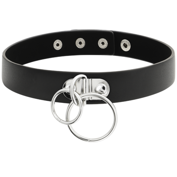 COQUETTE CHIC DESIRE - CHOKER CUERO VEGANO DOBLE ANILLA - Imagen 3