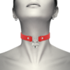 COQUETTE CHIC DESIRE - COLLAR CUERO VEGANO ROJO ACCESORIO CORAZÓN CON LLAVE