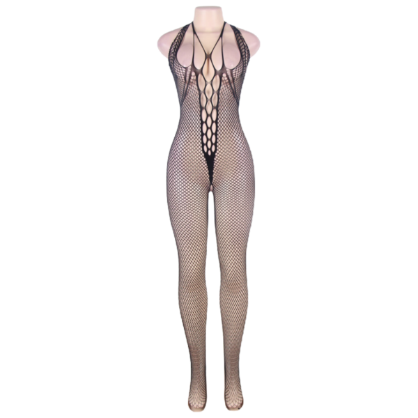QUEEN LINGERIE - BODYSTOCKING CUELLO HALTER Y ESPALDA ABIERTA S/L - Imagen 5