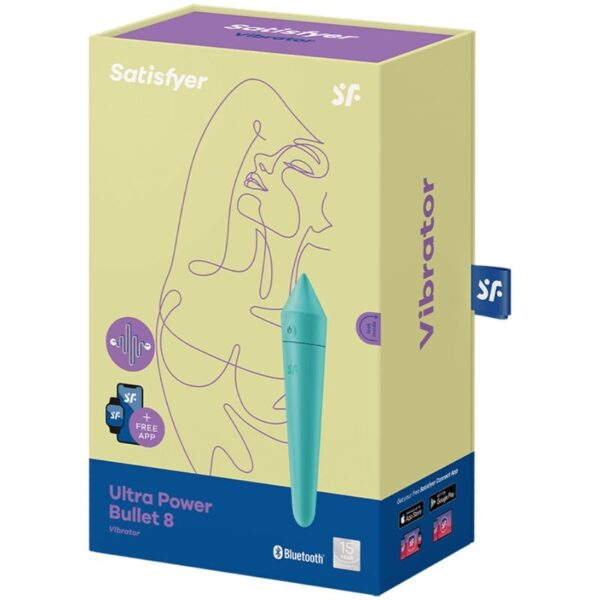 SATISFYER - ULTRA POWER BULLET 8 BALA VIBRADORA TURQUESA - Imagen 3