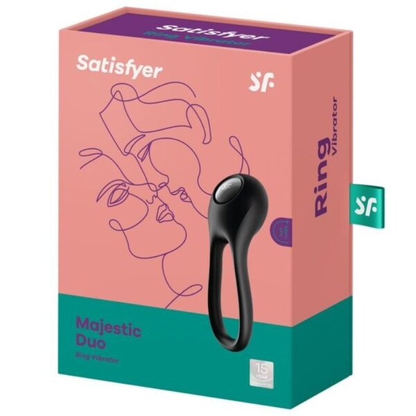 SATISFYER - MAJESTIC DUO ANILLO VIBRADOR NEGRO - Imagen 4