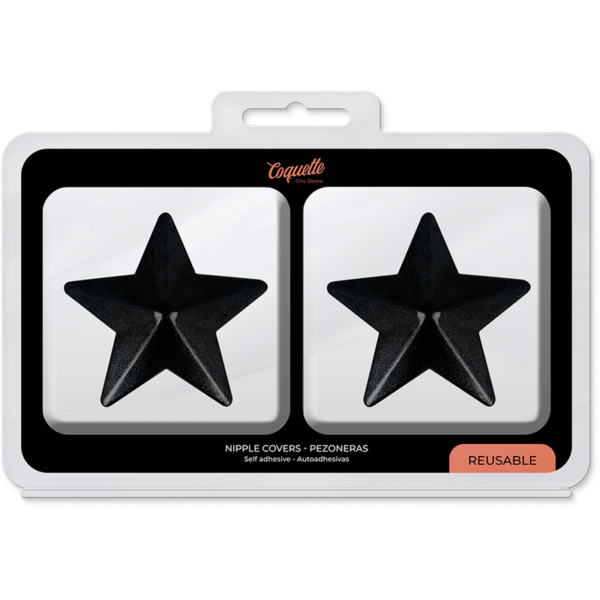 COQUETTE CHIC DESIRE - CUBRE PEZONES METAL ESTRELLAS NEGRAS - Imagen 5
