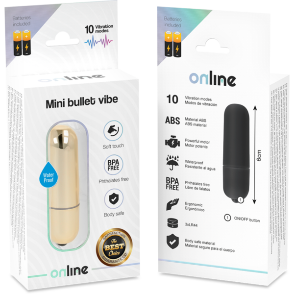ONLINE - MINI BALA VIBRADORA DORADA - Imagen 4