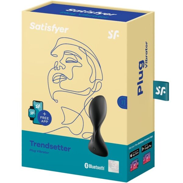 SATISFYER - TRENDSETTER PLUG VIBRADOR APP NEGRO - Imagen 4