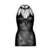 LEG AVENUE - MINI VESTIDO DE ENCAJE CON ABERTURAS TALLA ÚNICA - NEGRO - Imagen 5