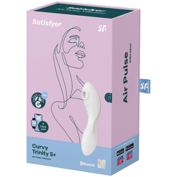 SATISFYER CURVY TRINITY 5 ESTIMULADOR Y VIBRADOR APP - AZUL - Imagen 4
