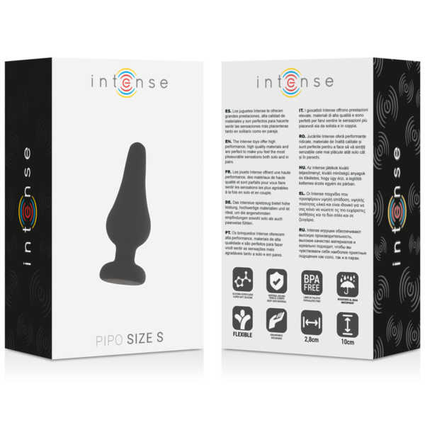 INTENSE - ANAL PLUG PIPO S SILICONE NEGRO 9.8 CM - Imagen 5
