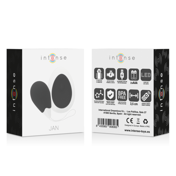 INTENSE - JAN HUEVO VIBRADOR CONTROL REMOTO NEGRO - Imagen 5