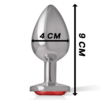 INTENSE - PLUG ANAL METAL ALUMINIO CON CRISTAL ROJO TALLA L - Imagen 4
