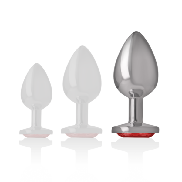 INTENSE - PLUG ANAL METAL ALUMINIO CON CRISTAL ROJO TALLA L - Imagen 5