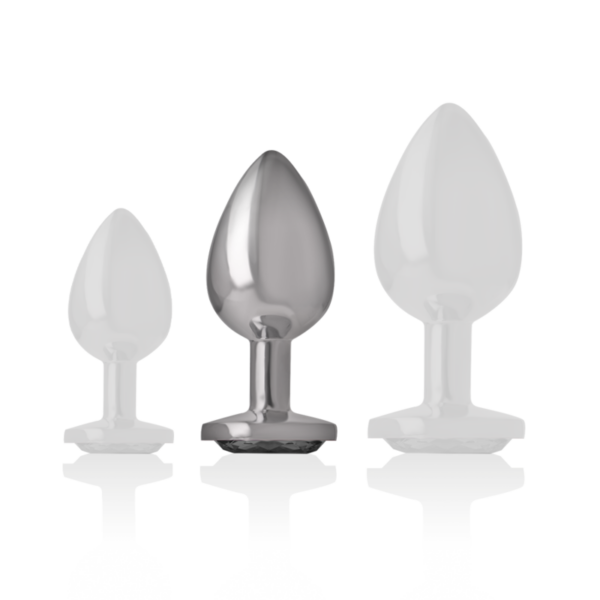 INTENSE - PLUG ANAL METAL ALUMINIO CON CRISTAL NEGRO TALLA M - Imagen 5