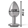 INTENSE - PLUG ANAL METAL ALUMINIO CON CRISTAL NEGRO TALLA L - Imagen 4