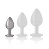 INTENSE - PLUG ANAL METAL ALUMINIO CON CRISTAL PLATA TALLA S - Imagen 3