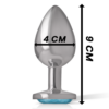 INTENSE - PLUG ANAL METAL ALUMINIO CON CRISTAL AZUL TALLA L - Imagen 4