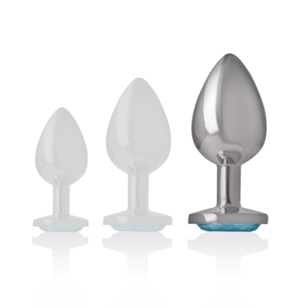 INTENSE - PLUG ANAL METAL ALUMINIO CON CRISTAL AZUL TALLA L - Imagen 5