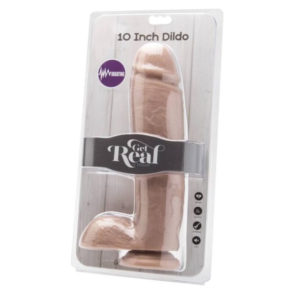 GET REAL - DILDO 25,5 CM CON TESTÍCULOS VIBRADOR NATURAL - Imagen 2