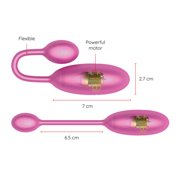 ONINDER - DENVER HUEVO VIBRADOR ROSA 7 X 2.7 CM - APP GRATUITA - Imagen 4