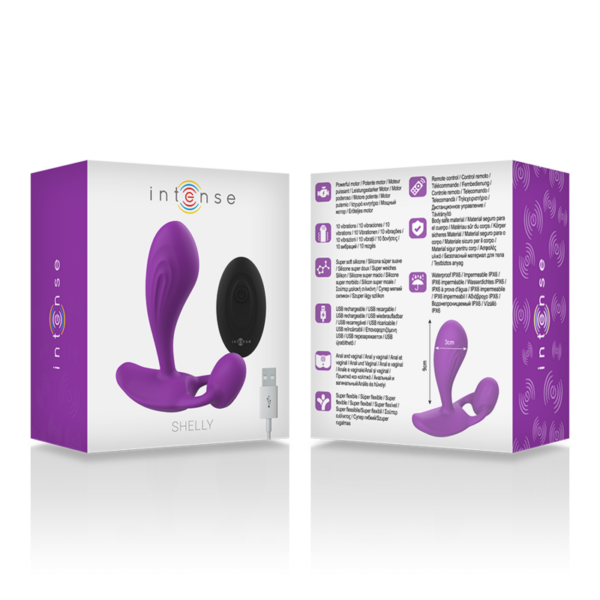 INTENSE - SHELLY DUO ANAL-PERINEO , VAGINAL-CLITORIS REMOTO MORADO - Imagen 5