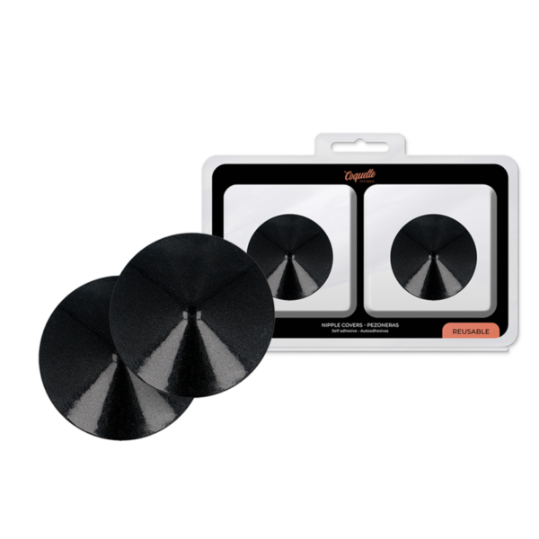 COQUETTE CHIC DESIRE - CUBRE PEZONES METAL CIRCULOS NEGROS - Imagen 2