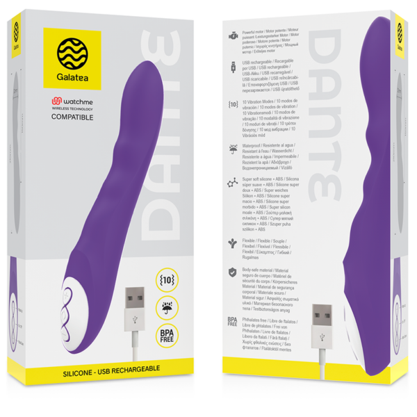 GALATEA - DANTE VIBRADOR LILA COMPATIBLE CON WATCHME WIRELESS TECHNOLOGY - Imagen 2