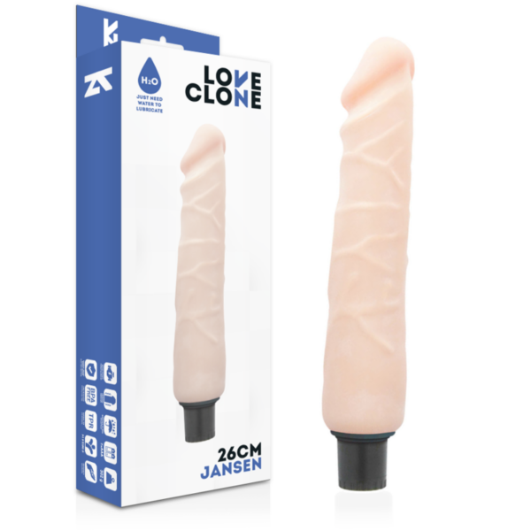 LOVECLONE - JANSEN VIBRADOR REALÍSTICO SELF LUBRICATION 26 CM -O- 4.2 CM - Imagen 2