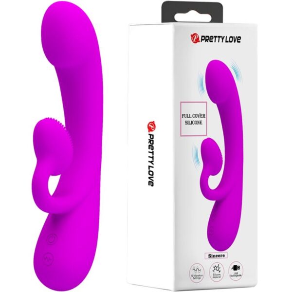 PRETTY LOVE - SINCERE VIBRADOR Y ONDAS ESTIMULADORAS DE CLÍTORIS SILICONA MORADO
