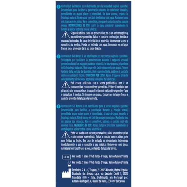 CONTROL - LUB GEL LUBRICANTE NATURAL 75 ML - Imagen 2
