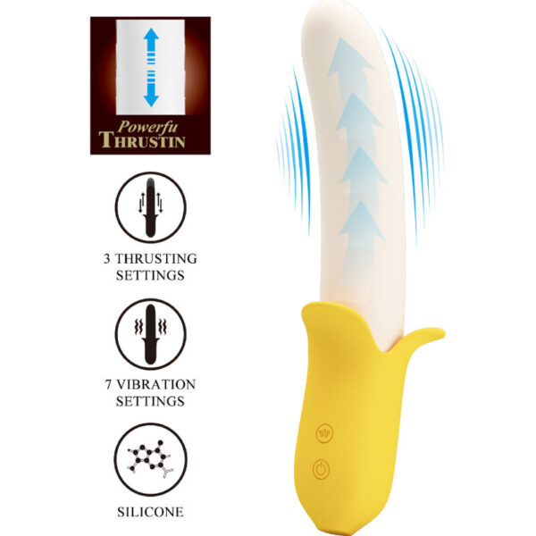 PRETTY LOVE - BANANA GEEK SUPER POWER 7 VIBRACIONES UPDOWN SILICONA NEGRO - Imagen 3