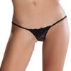 PASSION - MICRO TANGA NEGRO TALLA UNICA CON ENCAJE - Imagen 2