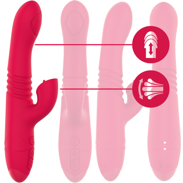 INTENSE - DUA VIBRADOR MULTIFUNCIÓN RECARGABLE UP  DOWN CON LENGUA ROJO - Imagen 2