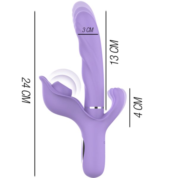 INTENSE - BILLIE VIBRADOR MULTIFUNCIÓN RECARGABLE ONDAS ESTIMULADORAS CON PULSADOR MORADO - Imagen 3