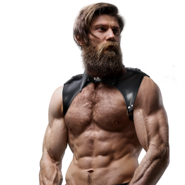 FETISH SUBMISSIVE ATTITUDE - ARNÉS BRIGADE AJUSTABLE ECOPIEL CUELLO HOMBRE - Imagen 3