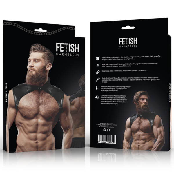 FETISH SUBMISSIVE ATTITUDE - ARNÉS BRIGADE AJUSTABLE ECOPIEL CUELLO HOMBRE - Imagen 4