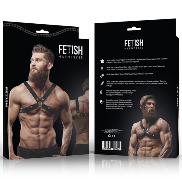 FETISH SUBMISSIVE ATTITUDE - ARNÉS BULLDOG AJUSTABLE ECOPIEL PECHO CRUZADO HOMBRE - Imagen 4