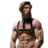 FETISH SUBMISSIVE ATTITUDE - ARNÉS AJUSTABLE ECOPIEL PECHO CON COLLAR HOMBRE - Imagen 2
