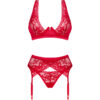 OBSESSIVE - LACELOVE SET TRES PIEZAS ROJO XS/S - Imagen 5