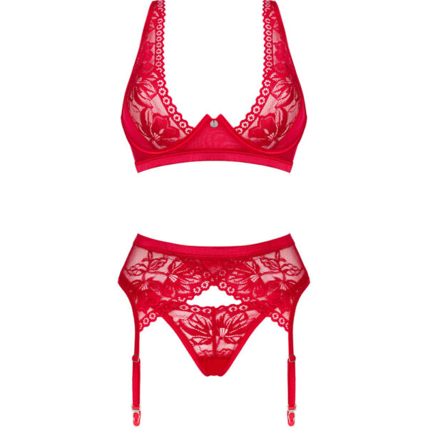 OBSESSIVE - LACELOVE SET TRES PIEZAS ROJO XS/S - Imagen 5