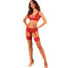 OBSESSIVE - LACELOVE SET TRES PIEZAS ROJO XS/S - Imagen 3