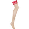 OBSESSIVE - LACELOVE MEDIAS DE ENCAJE ROJO XS/S - Imagen 5