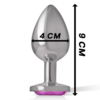 INTENSE - PLUG ANAL METAL ALUMINIO CON CRISTAL ROSA TALLA L - Imagen 4