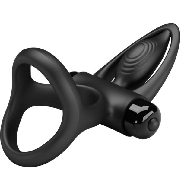 PRETTY LOVE - ANILLO VIBRADOR 10 VIBRACIONES SILICONA NEGRO - Imagen 5