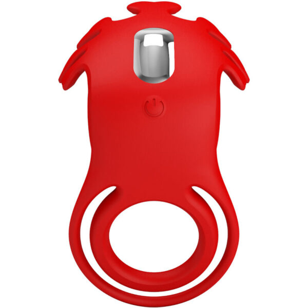 PRETTY LOVE - RUBEN ANILLO VIBRADOR 7 VIBRACIONES SILICONA ROJO - Imagen 4