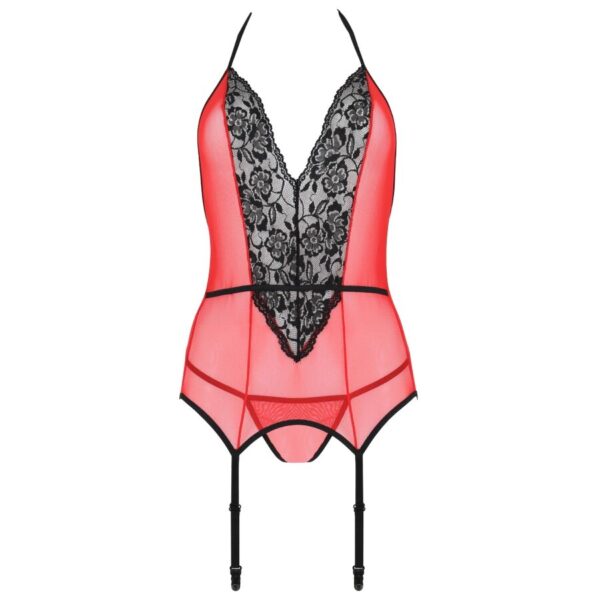 PASSION - PEONIA CORSET EROTIC LINE ROJO S/M - Imagen 4