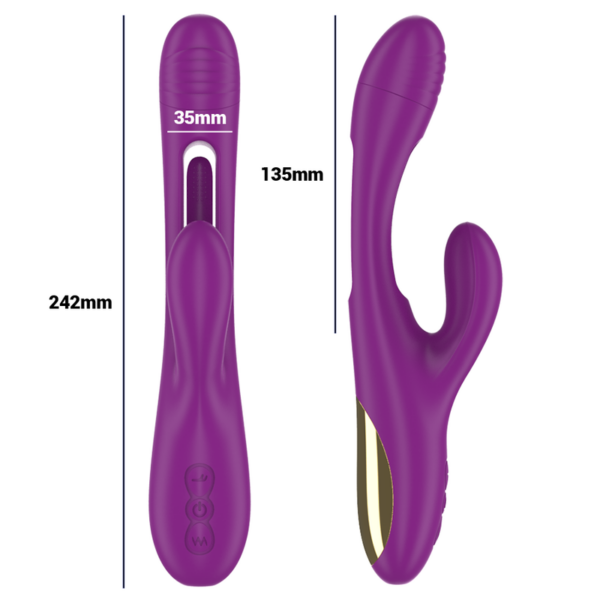 INTENSE - APOLO VIBRADOR MULTIFUNCIÓN RECARGABLE 7 VIBRACIONES CON LENGUA OSCILANTE MORADO - Imagen 4