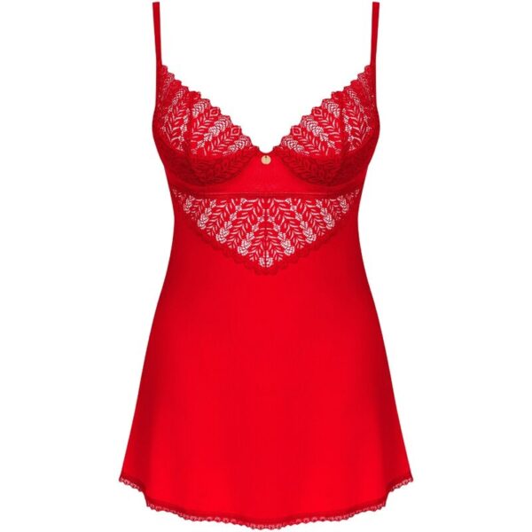OBSESSIVE - INGRIDIA CHEMISE  TANGA ROJO XS/S - Imagen 5