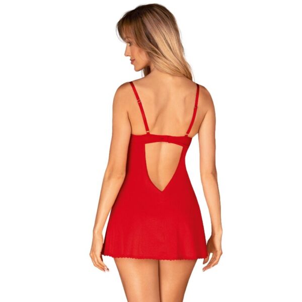OBSESSIVE - INGRIDIA CHEMISE  TANGA ROJO XS/S - Imagen 2