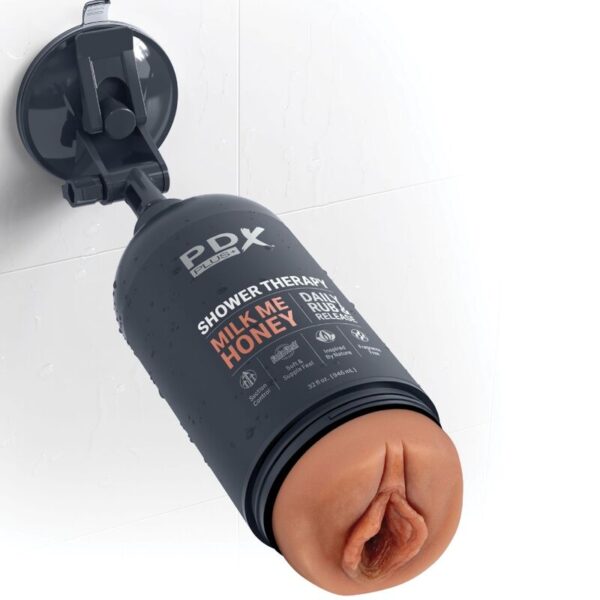 PDX PLUS - MASTURBADOR STROKER DISEÑO DISCRETO DE BOTE CHAMPU MILK ME HONEY CARAMELO - Imagen 2