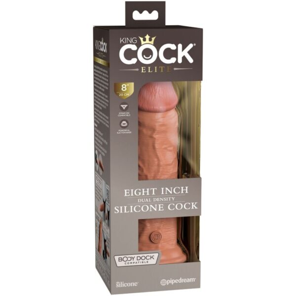 KING COCK - ÉLITE DILDO REALÍSTICO SILICONA 20.3 CM CARAMELO - Imagen 5