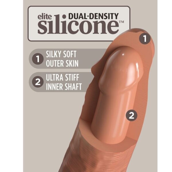 KING COCK - ÉLITE DILDO REALÍSTICO SILICONA 20.3 CM CARAMELO - Imagen 4